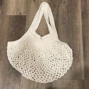 Crochet white bag